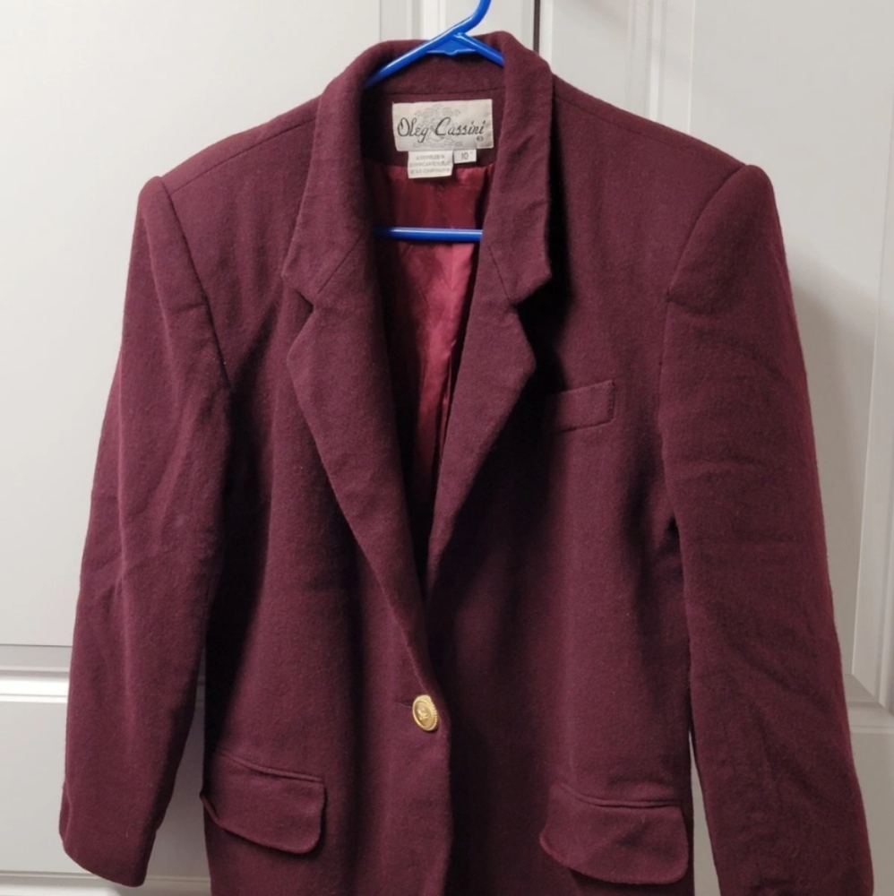 Oleg Cassini Blazer Jacket Women's Size: 10 Pure Wool